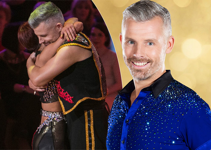 Des Bishop is still practicing his dance steps with Guilia, three weeks after leaving DWTS