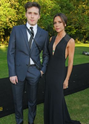 Victoria Beckham and Brooklyn Beckham.Pic: Getty