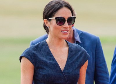 Meghan Markle Wears Denim Dress