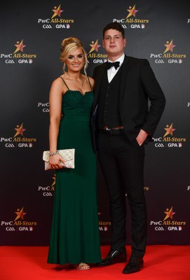 Wexford hurler Liam Ryan with Kate Tobin Pic: Sam Barnes/Sportsfile