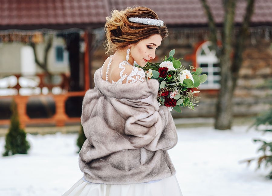 Six dreamy bridal cover-ups for a winter wedding