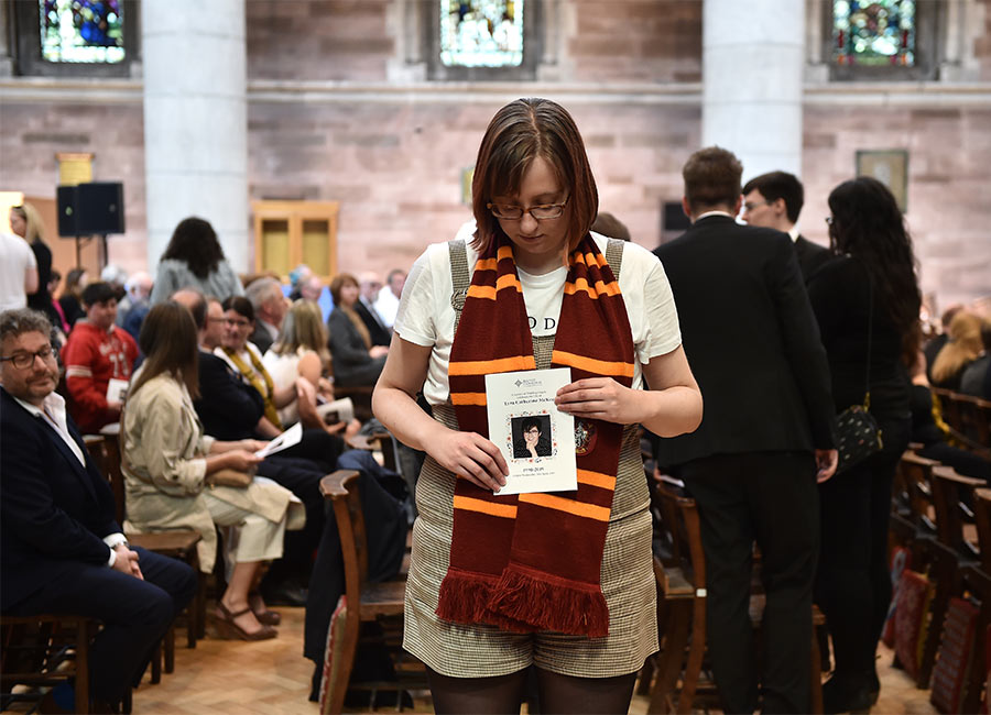 Harry Potter T-shirts and rainbow flags displayed at 'Hufflepuff' Lyra McKee's funeral