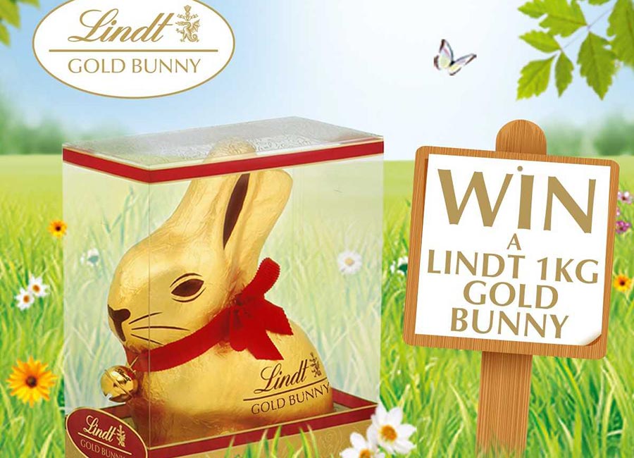 WIN a mouth-wateringly delicious 1kg Lindt Gold Chocolate Bunny!