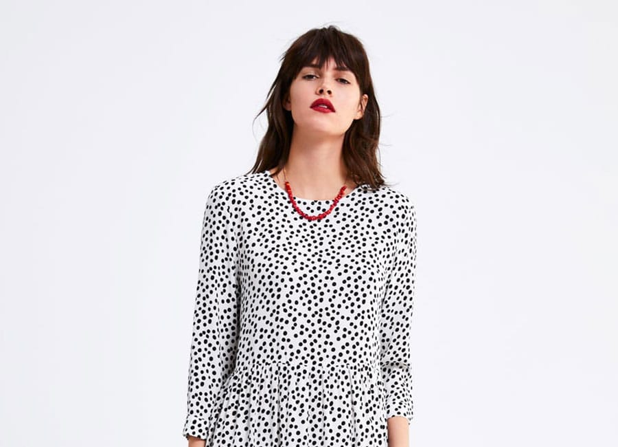 Ladies form an orderly queue, Zara's polka dot dress now comes in black