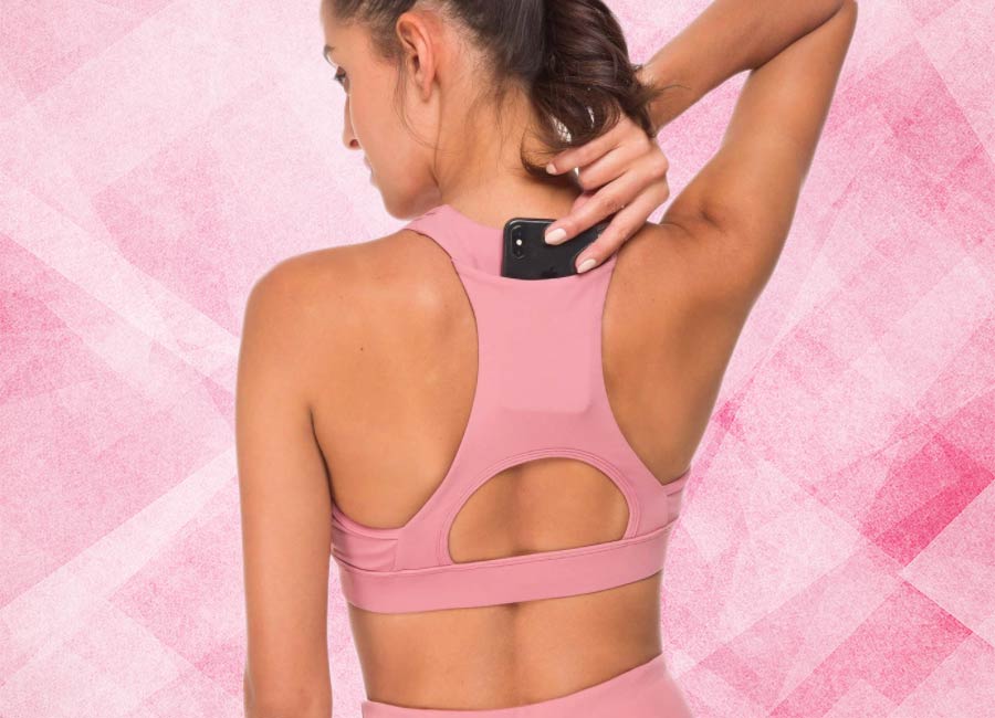 This sports bra with a hidden pocket will hold your phone, keys and money