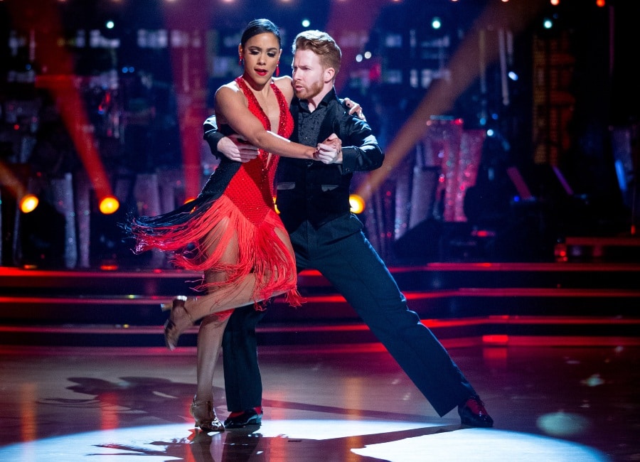 WATCH: Closer than ever! Strictly's Neil and Alex stuck together in sequin malfunction