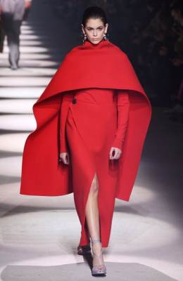 Kaia Gerber on the catwalk of the Givenchy show Pic: REX