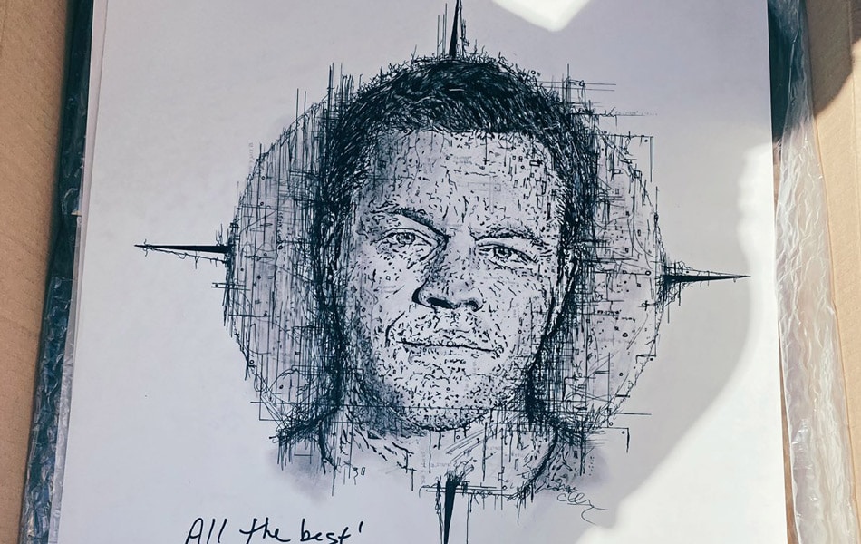 Irish artist raffling off a portrait signed by Matt Damon for Pieta House