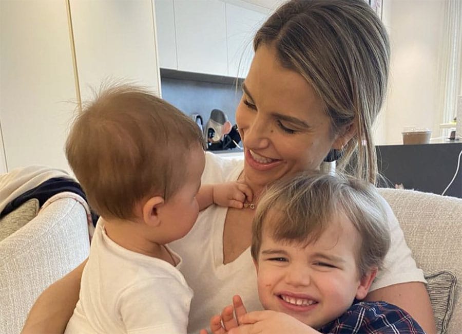 Vogue Williams' son Theodore proudly shows off his favourite shade of lipstick