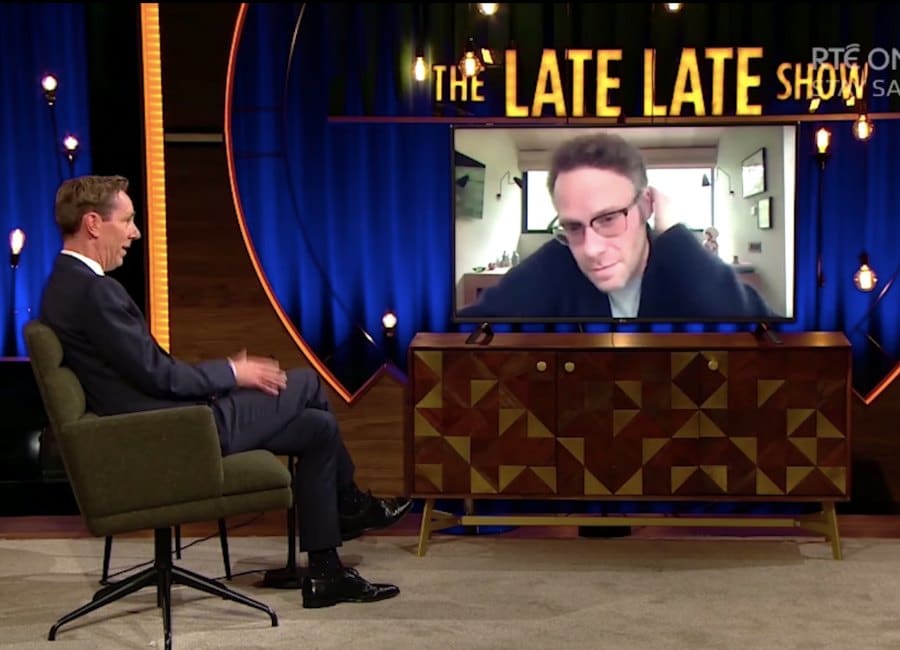 Seth Rogen's appearance on Late Late compared to iconic Father Ted character