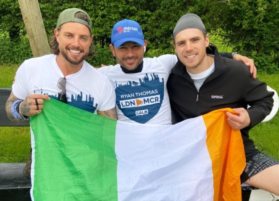 Corrie's Ryan Thomas 'wants to cry' as pal Keith Duffy surprises him on charity walk