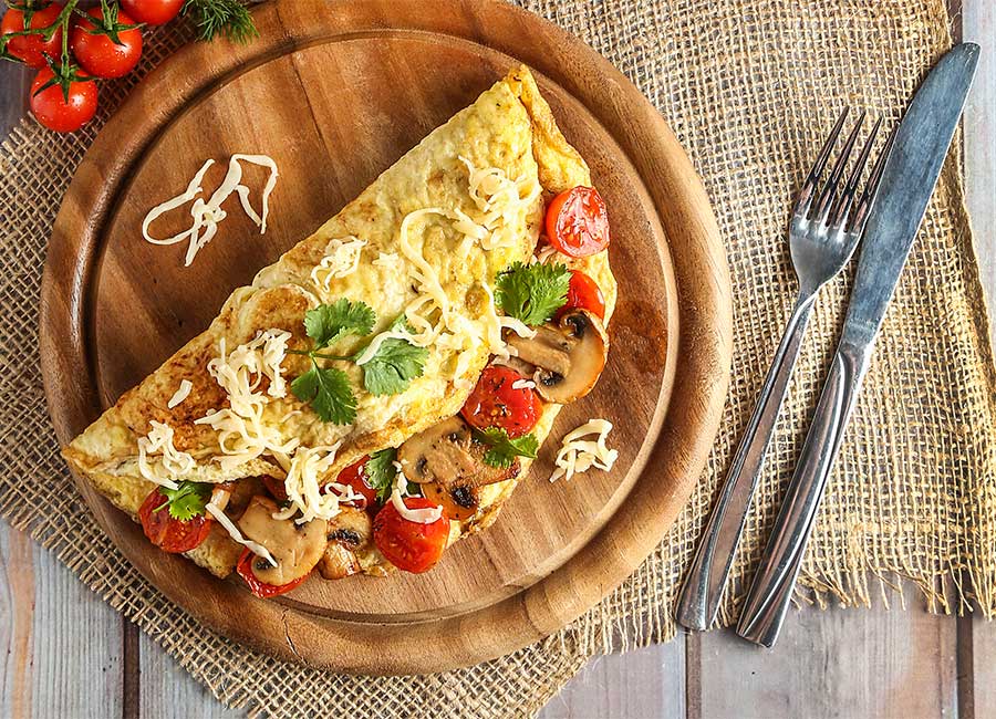 Breakfast recipes: Baked Rhubarb or Cheese Omelette with mushrooms?