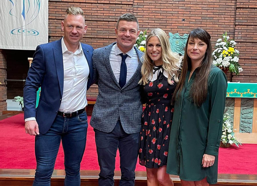 Amy and BOD share snaps from son's christening including hilarious prayer of the faithful