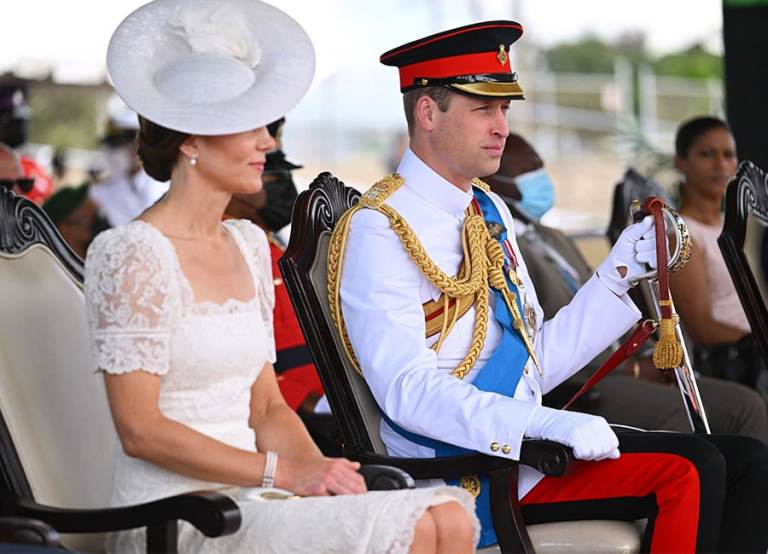 Catherine Duchess of Cambridge Kate Middleton Caribbean Jamaica Defence Force Parade Prince William