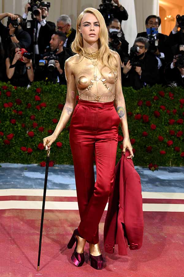Cara Delevingne on the 2022 Met Gala red carpet