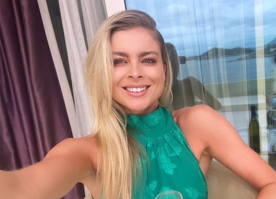 Jess Redden stuns in a green statin dress on romantic getaway with Rob