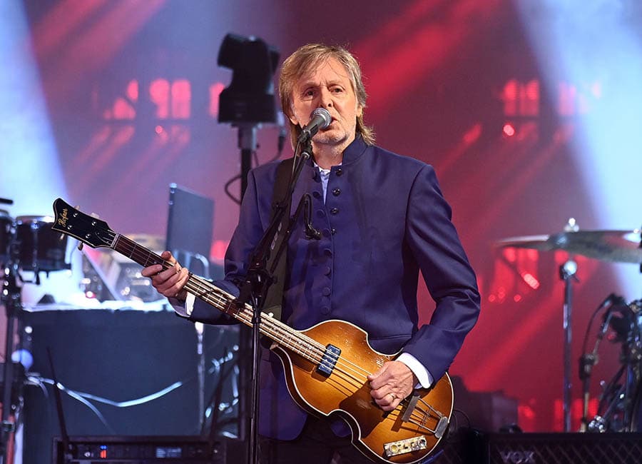 Paul McCartney on stage at Glastonbury