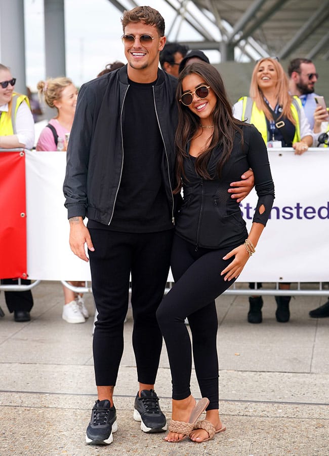 Love Island winners Davide Ekin Su arrivals airpiort Tasha Andrew Gemma Luca
