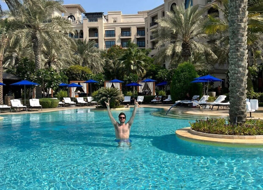 Shane Filan's still got it, as fans go WILD over pool snap in Dubai