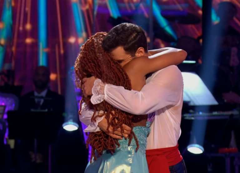 Fleur East hugs Vitto Coppola