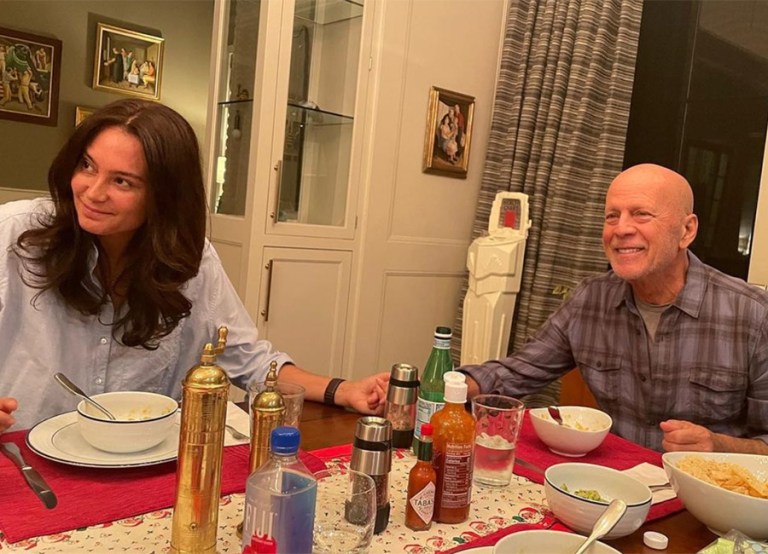 Bruce Willis with his family