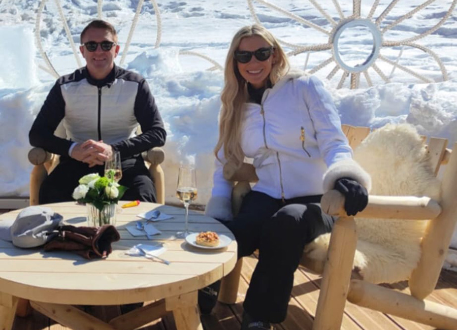 Party central! Claudine celebrates her birthday in French ski resort with hubby Robbie