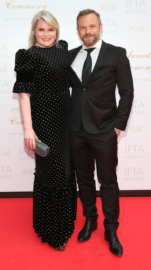 Nancy Harris and Moe Dunford at the Irish Film and Television Awards 2023 at the Dublin Royal Convention Centre. Pic: Brian McEvoy