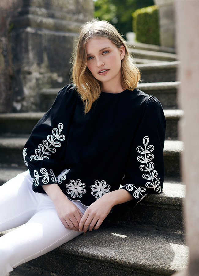 Savida in Summer: New at Dunnes Stores Edie Embroidery Top, High Waist Skinny Jeans, €35/£25, €25/£20