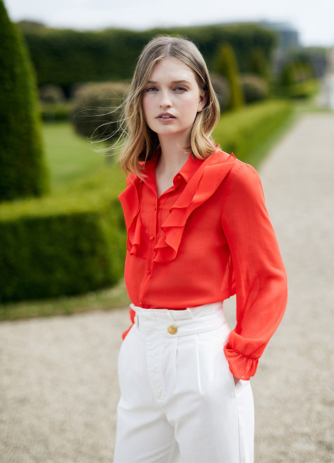 Hannah Ruffle Front Blouse, Paperbag Trouser, €30£25, €25/£20