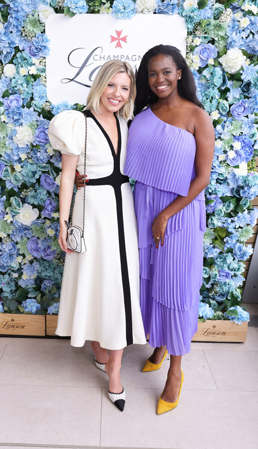 Mollie King (L) and Oti Mabuse with Champagne Lanson at The Championships at Wimbledon