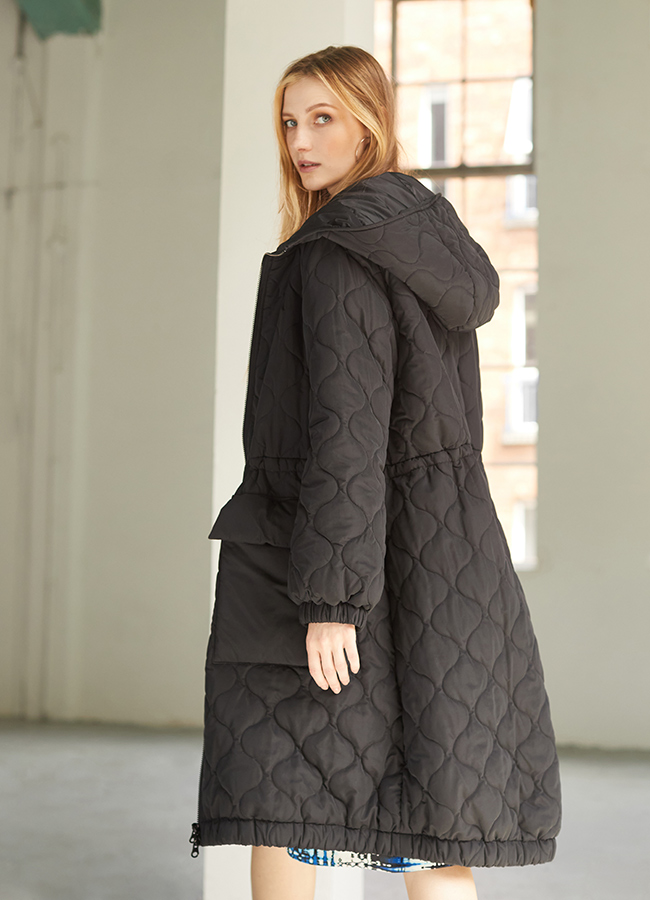 Carolyn Donnelly The Edit Drawstring waist hooded coat, €95 Dunnes Stores