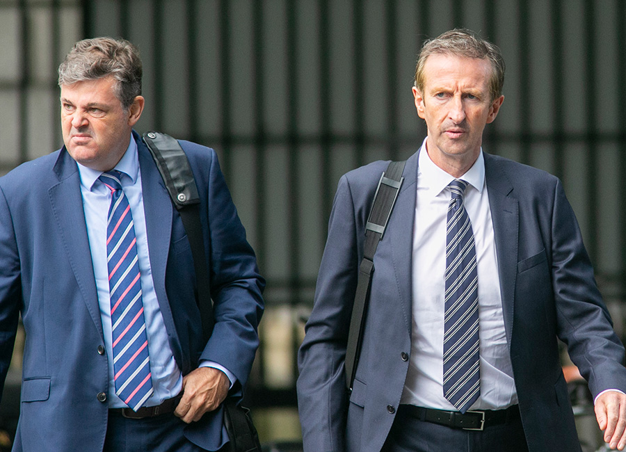 Director General of RTÉ Kevin Bakhurst, Richard Collins RTE Chief Financial Officer arrive for a PAC Committee meeting on commercial arrangements entered into by RTÉ and presenters, including those underwritten by RTÉ, which relate to public monies at Leinster House, Dublin