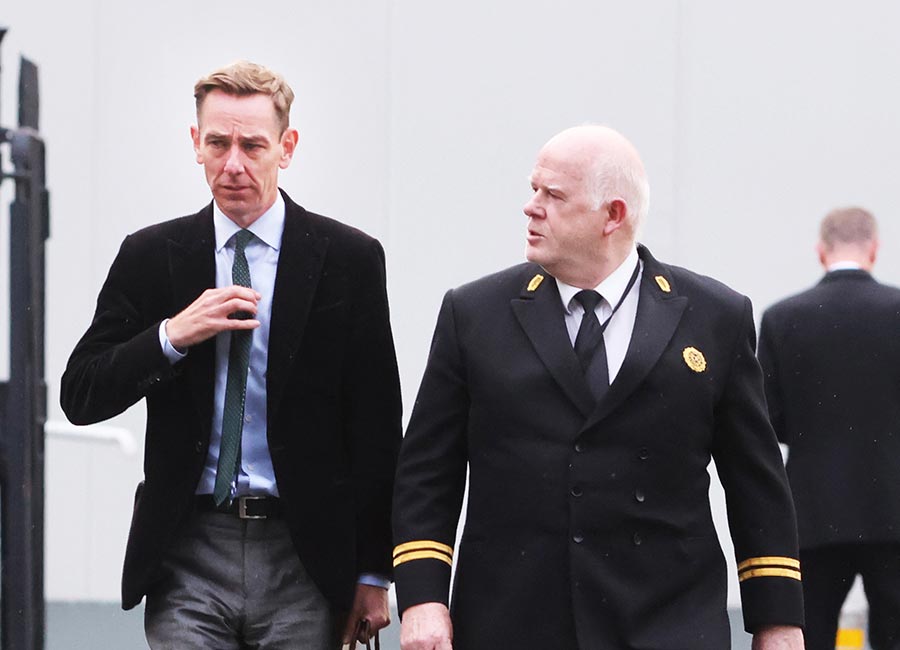 Star Treatment for RTE Radio Presenter Ryan Tubridy, as he leaves the Dail (Leinster House) Merrion Street exit