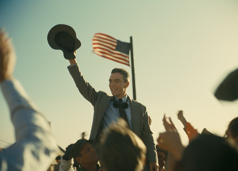 Cillian Murphy is J. Robert Oppenheimer in OPPENHEIMER, written, produced, and directed by Christopher Nolan