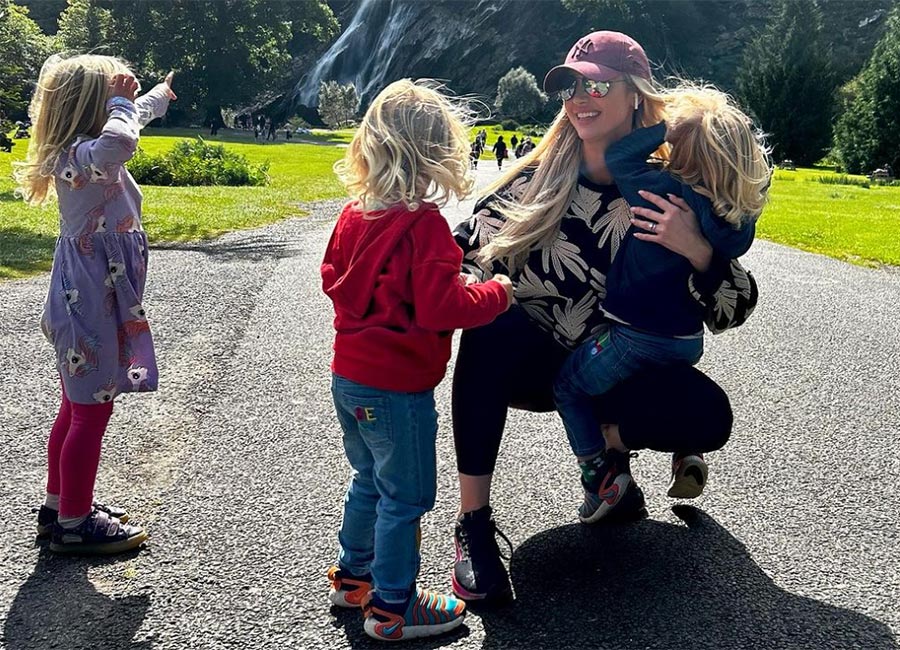 Rosanna Davison feeling 'a bit wobbly' as twins head off to preschool