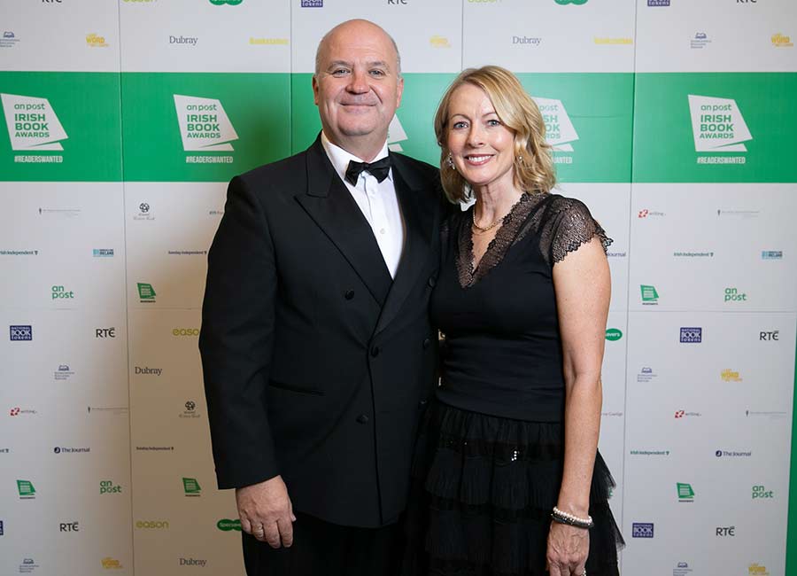 Dr. Tony Holohan and Ciara Cronin were pictured at the unveiling of the shortlist for the An Post Irish Book Awards 2023 at An Post, The EXO Building. Pic: Patrick Bolger