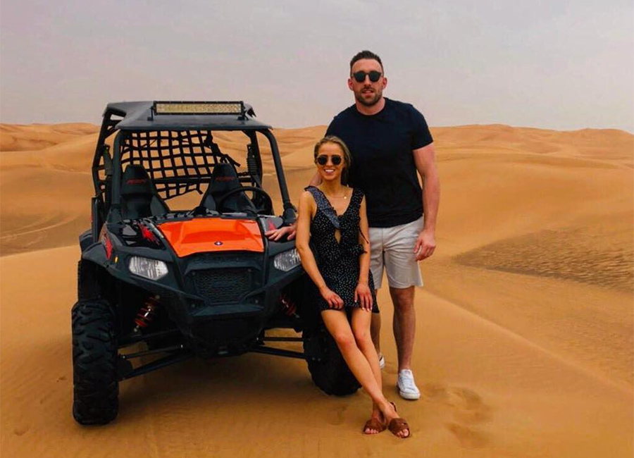 Ireland rugby player Jack Conan and his partner Ali Cunningham in Dubai. Pic: Jack Conan / Instagram