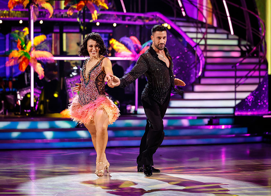 Amanda Abbington and Giovanni Pernice during their appearance on the live show for BBC1's Strictly Come Dancing
