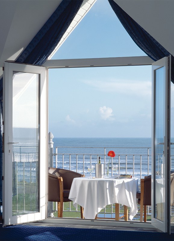 The stunning view at The Garryvoe Hotel.