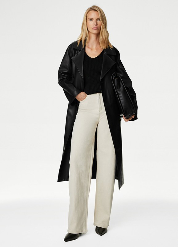 Marks and Spencer faux leather trench
