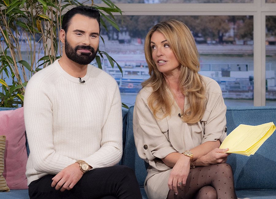 Rylan Clark, Cat Deeley on 'This Morning' TV show. Pic: REX