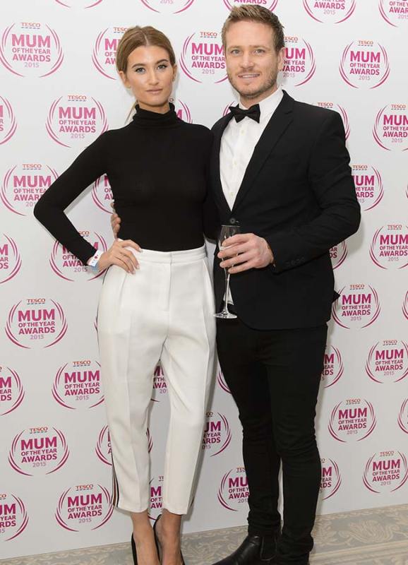 Charley Webb, Matthew Wolfenden, Tesco Mum of the Year 2015 Awards, London, Britain. Pic: REX