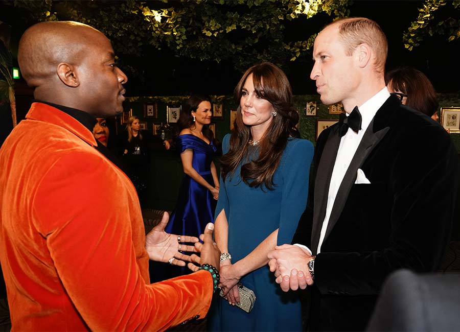 Catherine, Princess of Wales and Prince William, Prince of Wales speak with a performer during the Royal Variety Performance at the Royal Albert Hall. Pic: Getty Images
