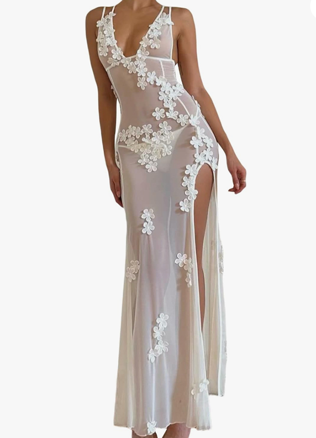 The floral mesh dress similar to Maya Jama's being sold on Amazon. Pic: Amazon