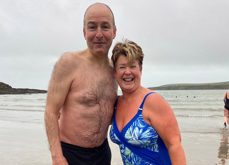 Micheál Martin continues decades-long family tradition as he joins brave swimmers for chilly New Year's Day swim