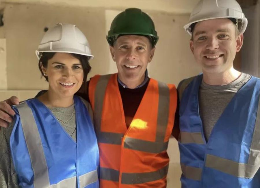 Dermot Bannon with Sandra and Daniel. Pic: RTE