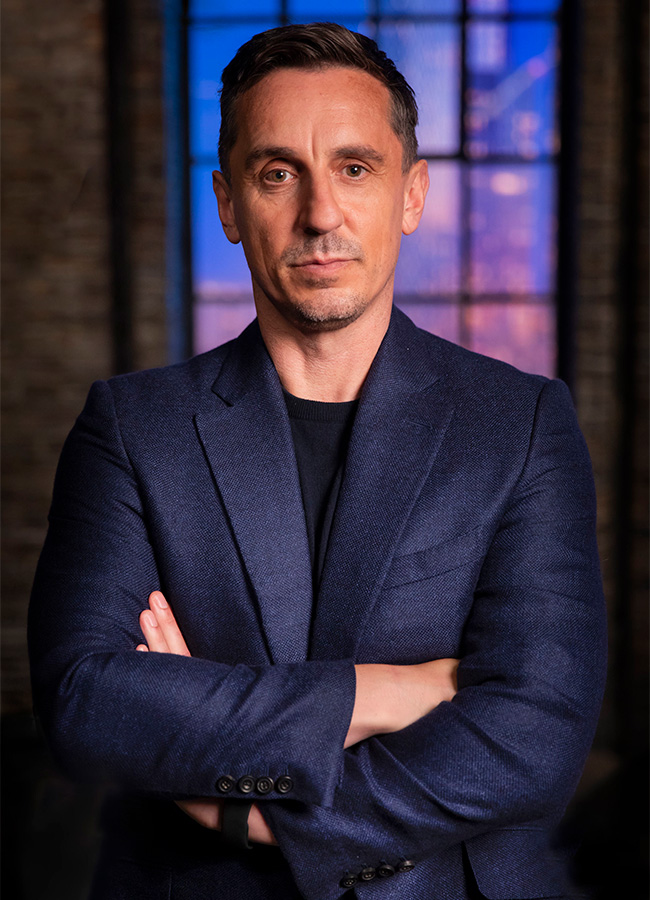 Gary Neville on Dragons' Den. Pic: BBC Studios/Simon Pantling