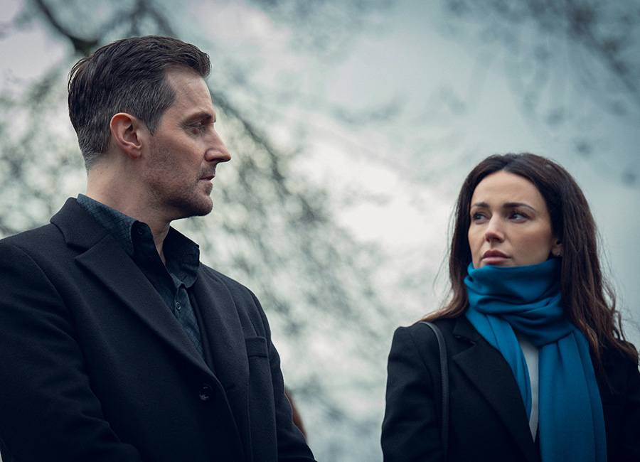 Richard Armitage as Joe, Michelle Keegan as Maya in Fool Me Once.
