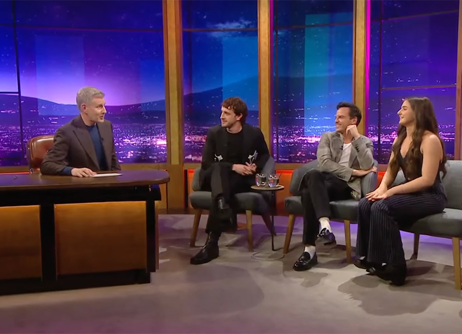 Muireann Bradley on the Late Late Show with Paul Mescal and Andrew Scott. Pic: Muireann Bradley/ YouTube