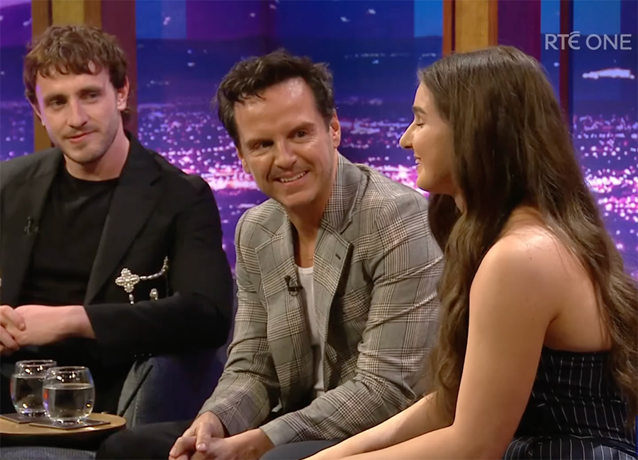 Muireann Bradley on the Late Late Show with Paul Mescal and Andrew Scott. Pic: Muireann Bradley/ YouTube